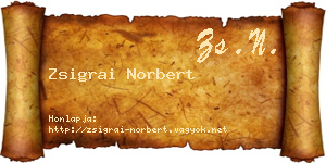 Zsigrai Norbert névjegykártya