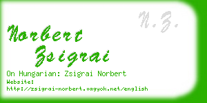 norbert zsigrai business card
